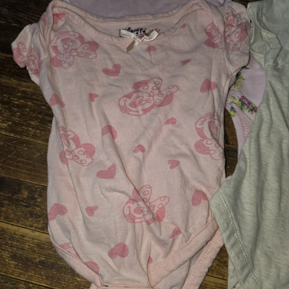 Baby Girl 6-9 Mo Bodysuit 9 pc Lot Pajamas Tops Pastels One Piece Bundle